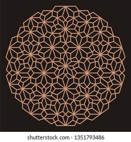 Mandala. Circular ornament. Coaster, wall decoration. Pattern for woodcarving, sawing, for metal, plastic and  plywood laser cutting.
