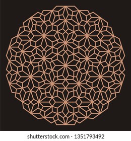 Mandala. Circular ornament. Coaster, wall decoration. Pattern for woodcarving, sawing, for metal, plastic and  plywood laser cutting.