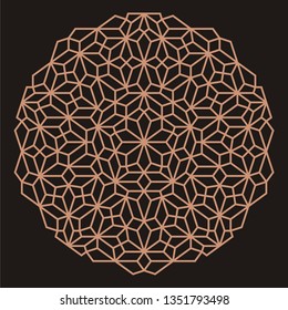 Mandala. Circular ornament. Coaster, wall decoration. Pattern for woodcarving, sawing, for metal, plastic and  plywood laser cutting.