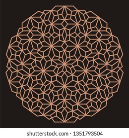 Mandala. Circular ornament. Coaster, wall decoration. Pattern for woodcarving, sawing, for metal, plastic and  plywood laser cutting.