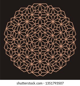 Mandala. Circular ornament. Coaster, wall decoration. Pattern for woodcarving, sawing, for metal, plastic and  plywood laser cutting.