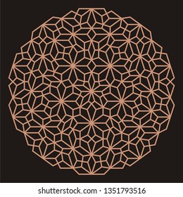 Mandala. Circular ornament. Coaster, wall decoration. Pattern for woodcarving, sawing, for metal, plastic and  plywood laser cutting.