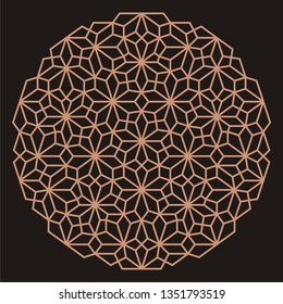 Mandala. Circular ornament. Coaster, wall decoration. Pattern for woodcarving, sawing, for metal, plastic and  plywood laser cutting.