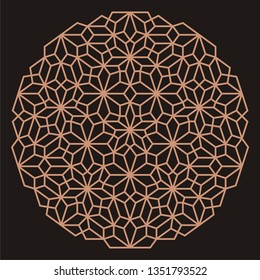 Mandala. Circular ornament. Coaster, wall decoration. Pattern for woodcarving, sawing, for metal, plastic and  plywood laser cutting.
