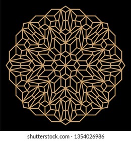 Mandala. Circular ornament. Coaster, wall decoration. Pattern for wood carving, paper cutting, sawing, for metal, plastic and plywood laser cutting.