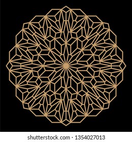 Mandala. Circular ornament. Coaster, wall decoration. Pattern for wood carving, paper cutting, sawing, for metal, plastic and plywood laser cutting.