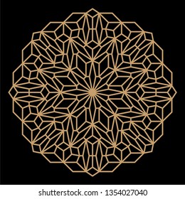 Mandala. Circular ornament. Coaster, wall decoration. Pattern for wood carving, paper cutting, sawing, for metal, plastic and plywood laser cutting.