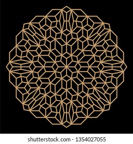 Mandala. Circular ornament. Coaster, wall decoration. Pattern for wood carving, paper cutting, sawing, for metal, plastic and plywood laser cutting.