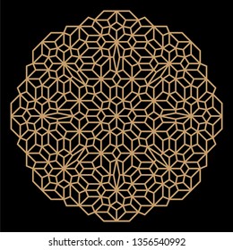 Mandala. Circular ornament. Coaster, wall decoration. Pattern for wood carving, paper cutting, sawing, for metal, plastic and plywood laser cutting.