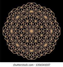 Mandala. Circular ornament. Coaster, wall decoration. Pattern for wood carving, paper cutting, sawing, for metal, plastic and plywood laser cutting.