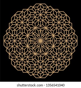 Mandala. Circular ornament. Coaster, wall decoration. Pattern for wood carving, paper cutting, sawing, for metal, plastic and plywood laser cutting.