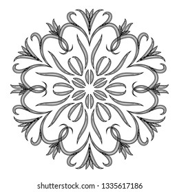 mandala, circular ornament, floral pattern, art therapy, coloring, traditional print, trendy background