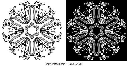 mandala, circular ornament, floral pattern, art therapy, coloring, traditional print, trendy background