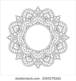 Mandala circular ornament line art  for Coloring book page