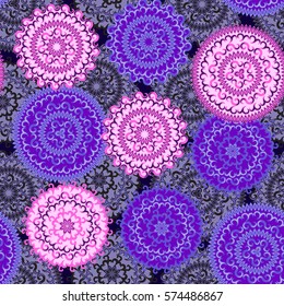 Mandala circular ornament. Seamless pattern. Vector illustration.