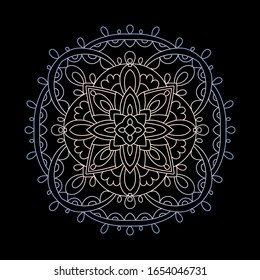 Mandala circular ornament vector illustration on a black background