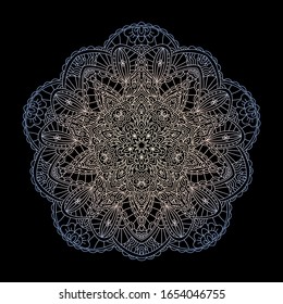 Mandala circular ornament vector illustration on a black background