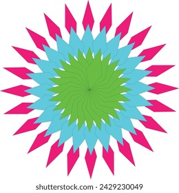 Mandala - circular pattern. A pattern from color spirals for your designs. Spirals and pattern elements of blue , red and green colo