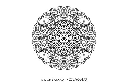 Mandala Circular pattern design for Henna, Mehndi, tattoo, decoration.
Decorative ornament in ethnic oriental style. Coloring book page. svg