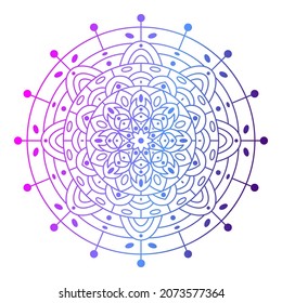 Mandala. Circular pattern in form of mandala for Henna, Mehndi, tattoo, decoration. Decorative ornament in ethnic oriental style, vector illustration. Coloring book page.