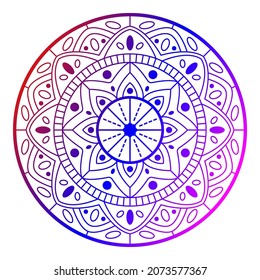 Mandala. Circular pattern in form of mandala for Henna, Mehndi, tattoo, decoration. Decorative ornament in ethnic oriental style, vector illustration. Coloring book page.