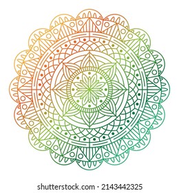 Mandala. Circular pattern in form of mandala for Henna, Mehndi, tattoo, decoration. Decorative ornament in ethnic oriental style, vector illustration. Coloring book page.