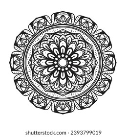 Mandala, Circular pattern in form of mandala for Henna, Mehndi, tattoo, decoration, Mandala. Ethnic decorative element. Islam, Arabic, Indian, ottoman motifs. Retro-inspired Mandala