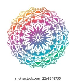 mandala circular pattern gradient color isolated white background for decoration  yoga  tattoo   fabric