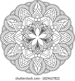 Mandala Circular Muster for Henna, Mehndi, Tattoo, Decoration. Dekorative Ornamente im Vintage-Orientalischen Stil. Farbige Buchseite. 