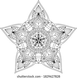 Patrón circular de Mandala para Henna, Mehndi, Tattoo, Decoración. Ornamento decorativo de estilo oriental vintage. Coloreando la página del libro. 