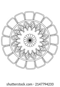 Mandala Circular pattern for Henna, Mehndi, tattoo, decoration. Decorative ornament in ethnic oriental style. Vector Art Pattern Design