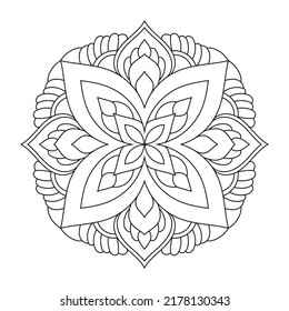 Mandala circular pattern Henna Mehndi tattoo decoration with decorative ornament in ethnic style Coloring book page