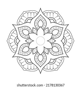 Mandala circular pattern Henna Mehndi tattoo decoration with decorative ornament in ethnic style Coloring book page