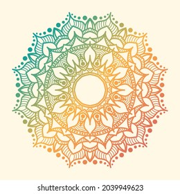 mandala circular pattern luxury ornamental background design with gradient. arabic or indian motif, vintage decorative gradient element. Vector illustration.