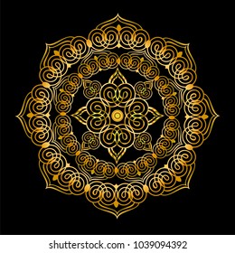 Mandala.The circular pattern. Mehndi style. Decorative figure in an Oriental style. Coloring page of a book.Esoteric. Vector