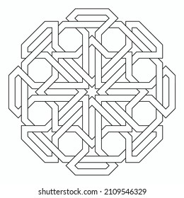 Mandala. Patrón circular. Ornamento vintage redondo.