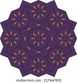 Mandala. Patrón circular. Ornamento vintage redondo.