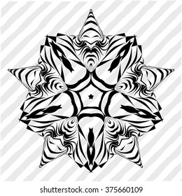 Mandala, circular pattern. A round pattern pattern for your designs. Vector abstract black and white round pattern.