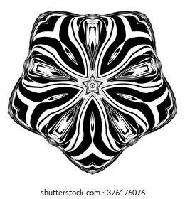 Mandala, circular pattern. A round pattern pattern for your designs. Vector abstract black and white round pattern.
