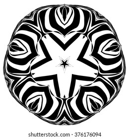 Mandala, circular pattern. A round pattern pattern for your designs. Vector abstract black and white round pattern.