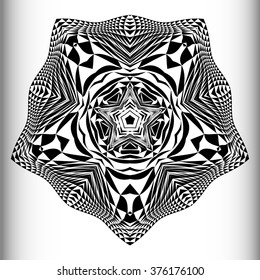Mandala, circular pattern. A round pattern pattern for your designs. Vector abstract black and white round pattern.