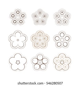 Mandala - circular pattern. A pattern from spirals for your designs. Vector pattern set.