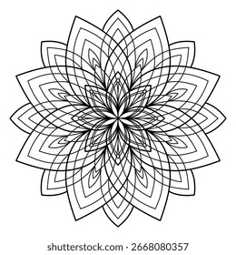 Mandala circular pattern vector illustration with floral shape for making coloring book