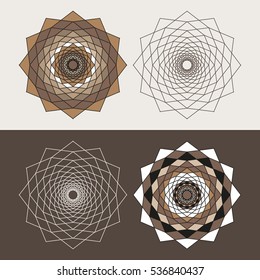 Mandala - circular pattern. Vector pattern with spiral elements for design work. Spirals and pattern elements. Set.