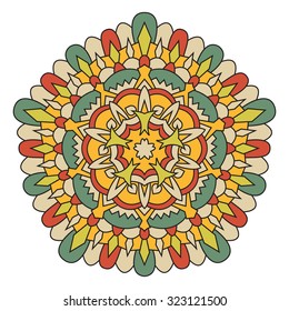 Mandala is a circular symmetrical color pattern.