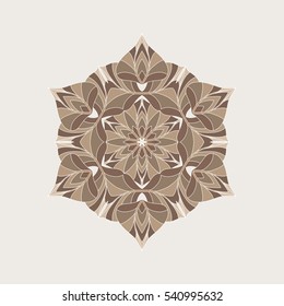 Mandala - circular vector pattern. Round Ornament Pattern. Beautiful circular pattern for your design in brown tones.
