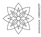 mandala clean lines and simple shapes design for coloring book pages. mandala line art vector illustration for Mehndi design, tattoo design, yoga logo, pattern design
