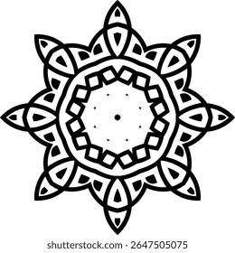 Mandala Clip Art Circular Pattern in the Form of a Mandala Decorative Ornament in Ethnic Oriental Style.