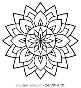 Mandala Collage for Adults Flat Color, Transparent Background, Edge to Edge