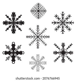 Mandala collection. set christmas mandala. Snowflake Mandala. Round element for coloring. Black lines on a white background. Vector. Ethnic decor elements. Islam, Arab, Indian, Ottoman motives.